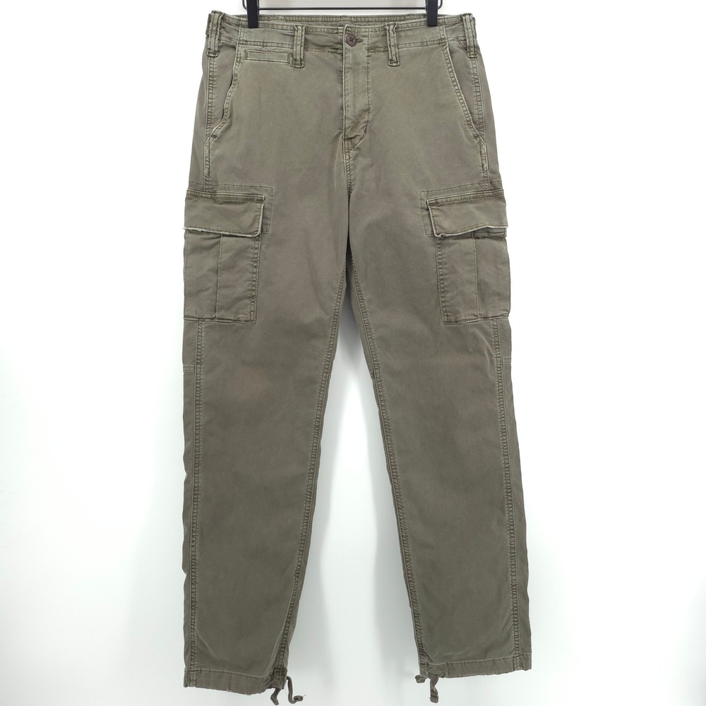 American Eagle Slim Lived-In Cargo Men Pants 32x34 Olive Green Flex Utility